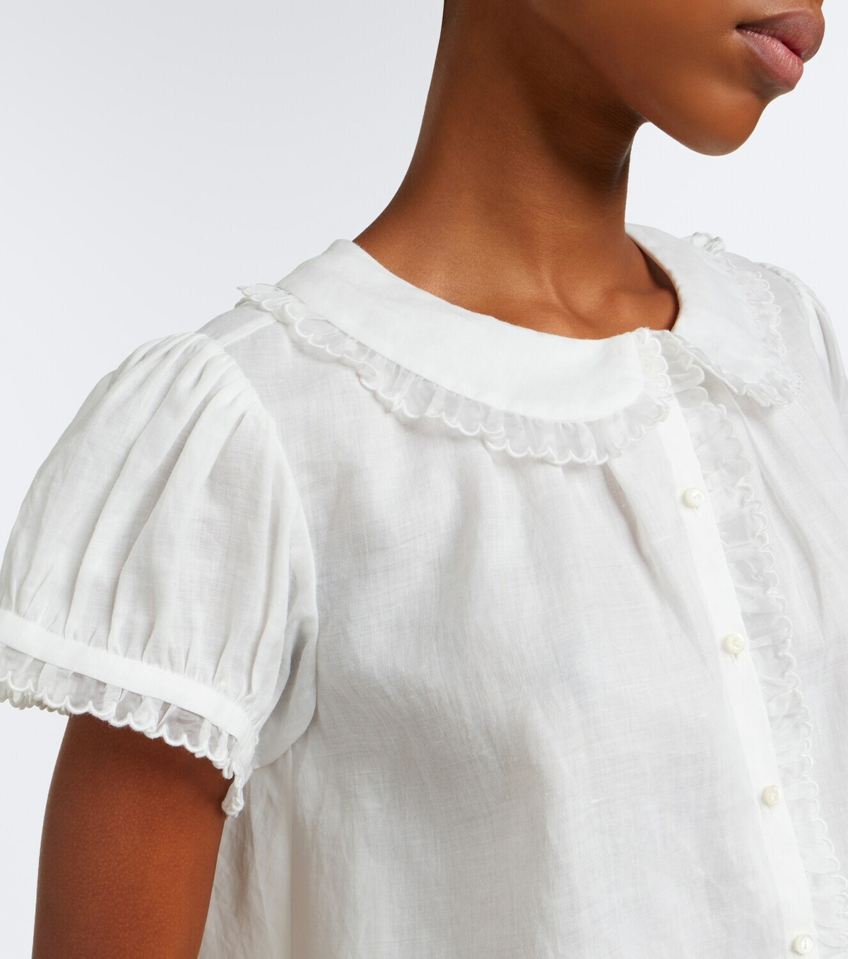 Dôen Karina scalloped ramie blouse