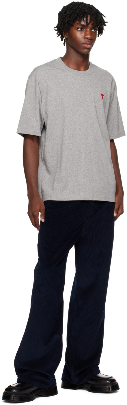 AMI Paris Gray Ami De Cœur T-Shirt AMI