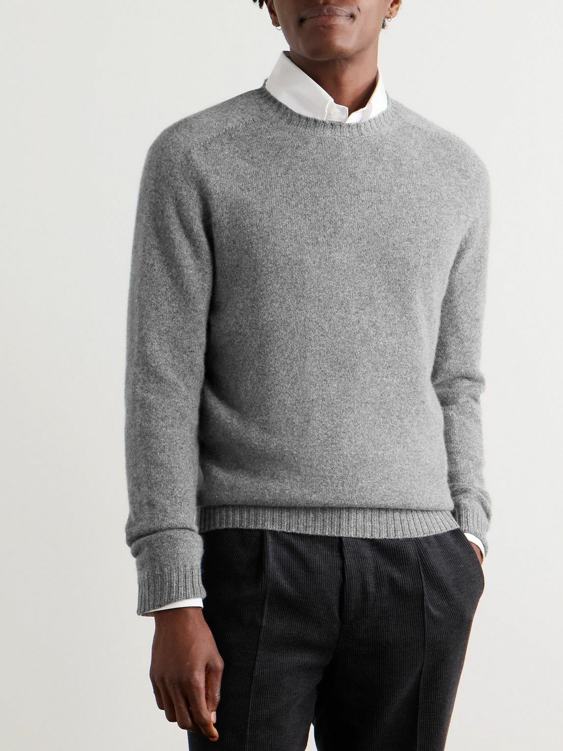 Boglioli - Wool and Cashmere-Blend Sweater - Gray