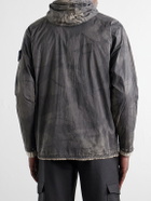 Stone Island - Garment-Dyed Printed Hooded Recycled Crinkle Reps-TC Overshirt - Green