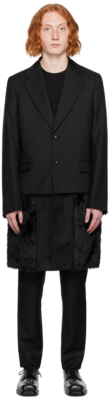 Photo: Comme des Garçons Homme Plus Black Layered Faux-Fur Coat