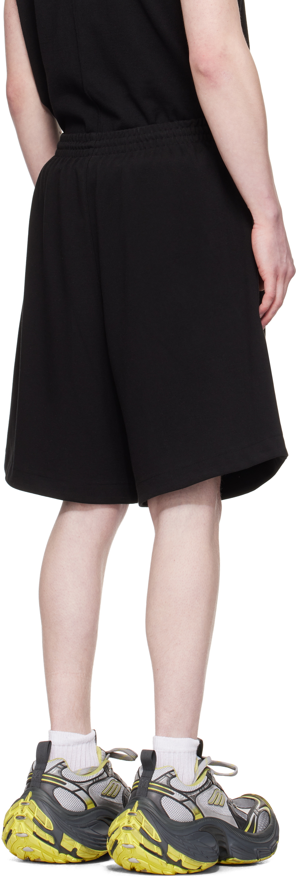 We11done Black Contrast Track Shorts