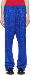 BAPE Blue Solid Camo One Point Relaxed Fit Sweatpants