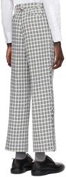 Thom Browne Gray & White Check Trousers