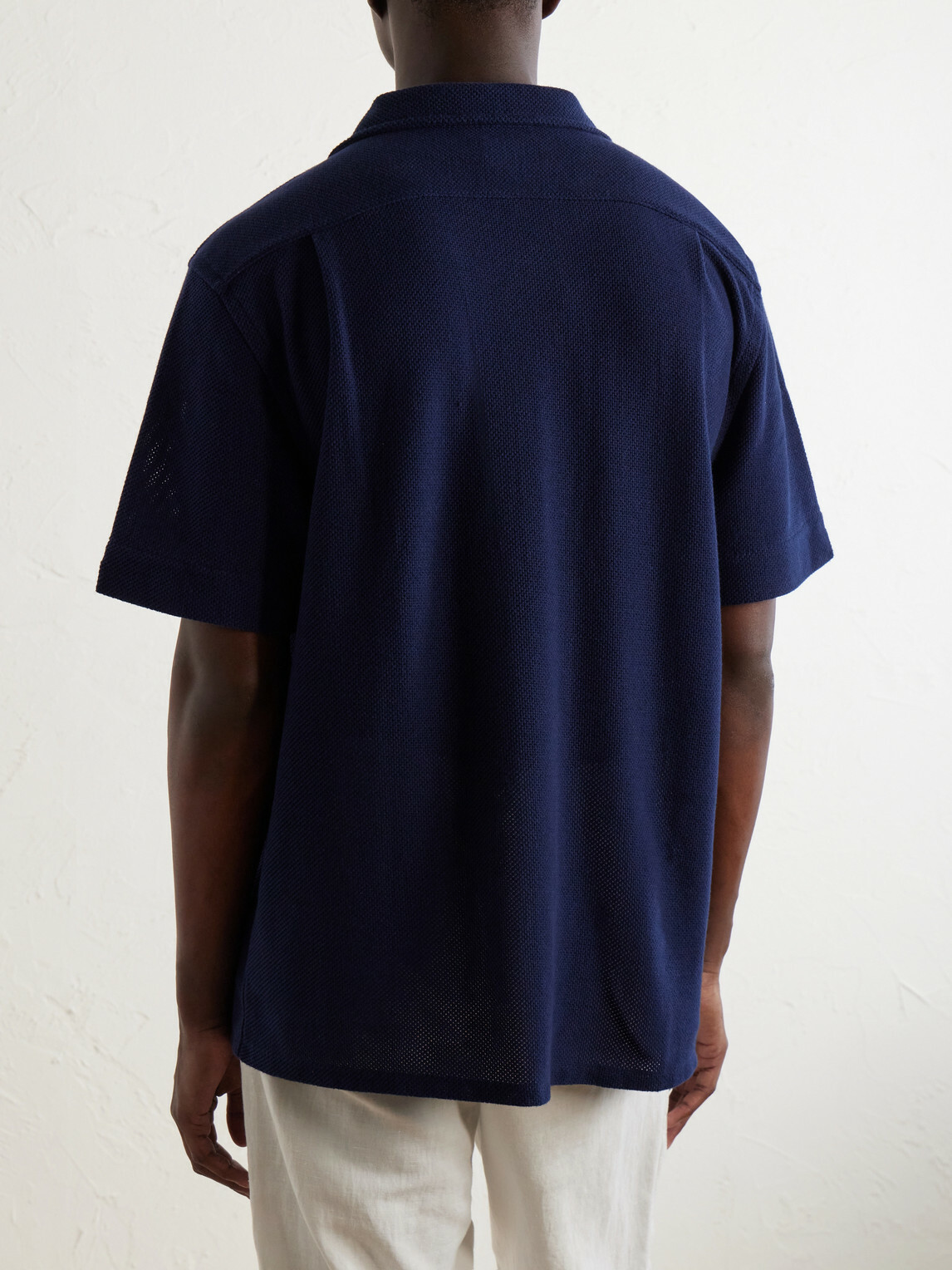 Polo Ralph Lauren - Pointelle Cotton-Knitted Polo Shirt - Blue