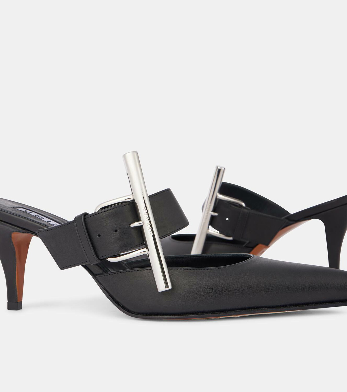 Alexander McQueen Cross-Bar leather mules Alexander McQueen