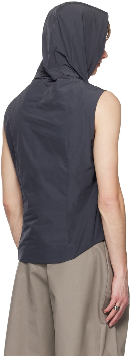 AARON ESH Gray Hooded Vest