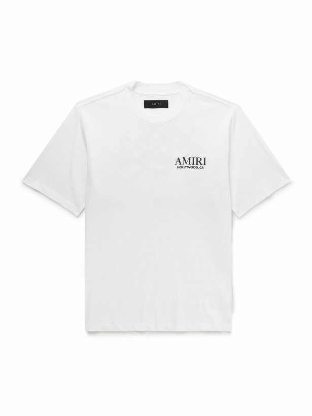 Photo: AMIRI - Bones Stacked Logo-Print Cotton-Jersey T-Shirt - White