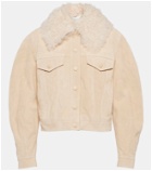 Chloé Shearling-trimmed suede jacket