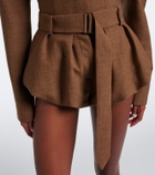 Magda Butrym Belted virgin wool shorts