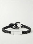 Salvatore Ferragamo - Braided Leather and Silver Bracelet
