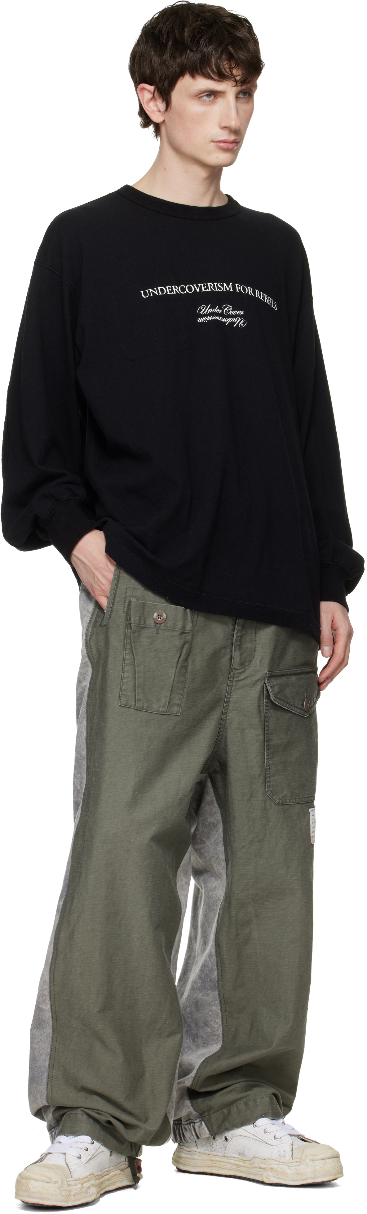 Maison MIHARA YASUHIRO Khaki Sweat Pants Combined Cargo Pants