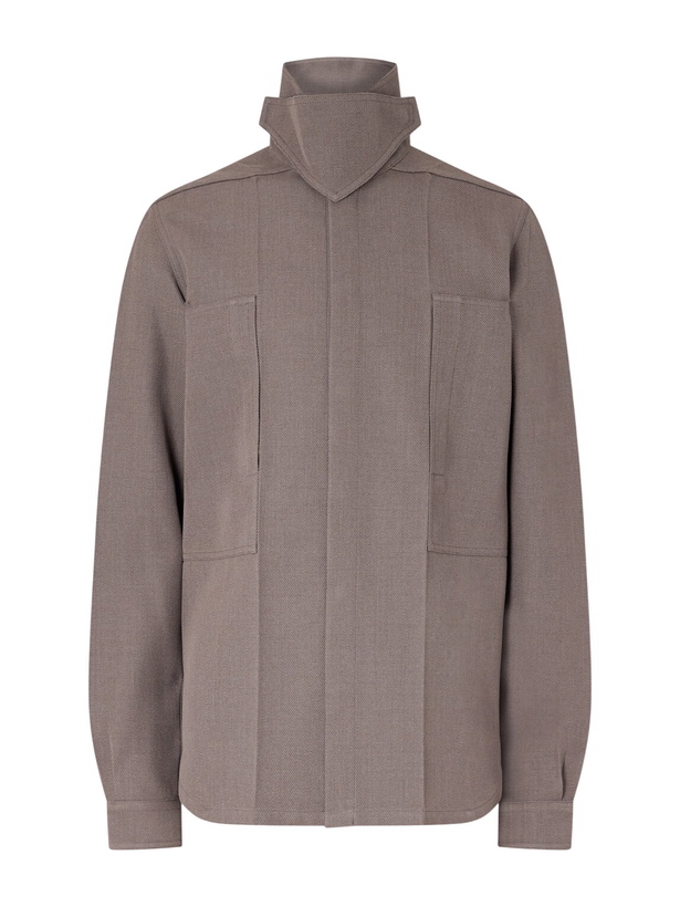 Photo: Rick Owens - Virgin Wool Drill Overshirt - Gray