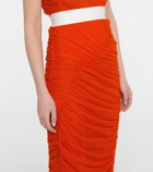 Dries Van Noten - Ruched mesh midi skirt