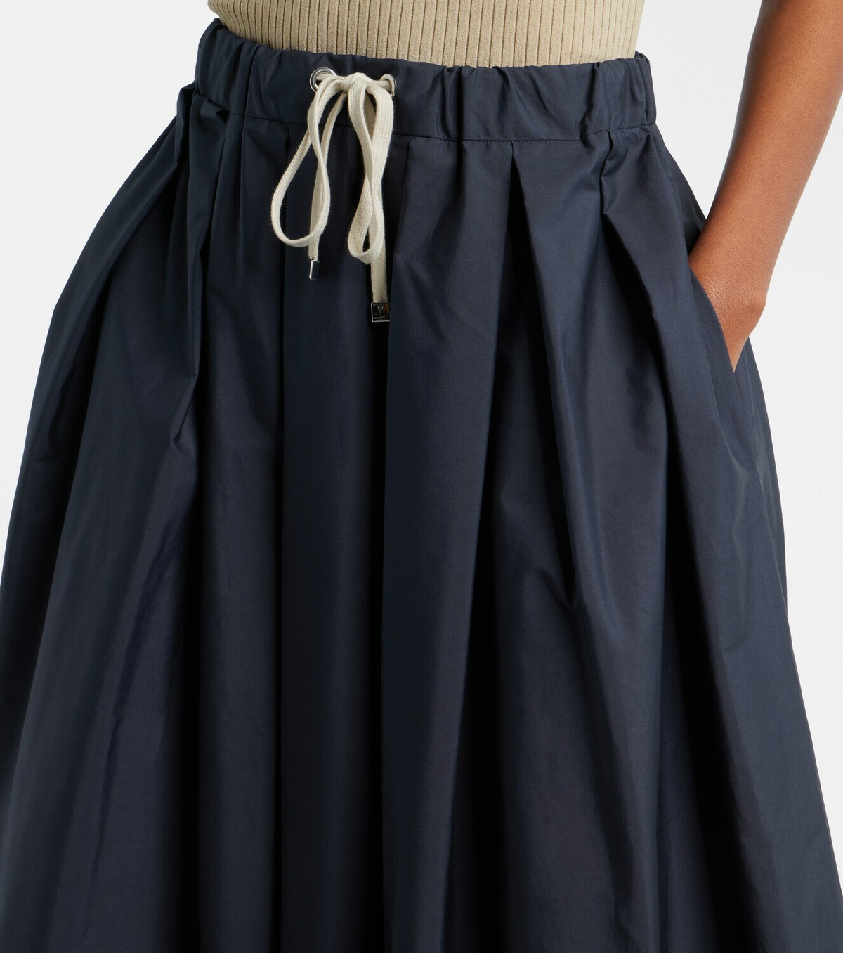 'S Max Mara Pineta pleated cotton midi skirt