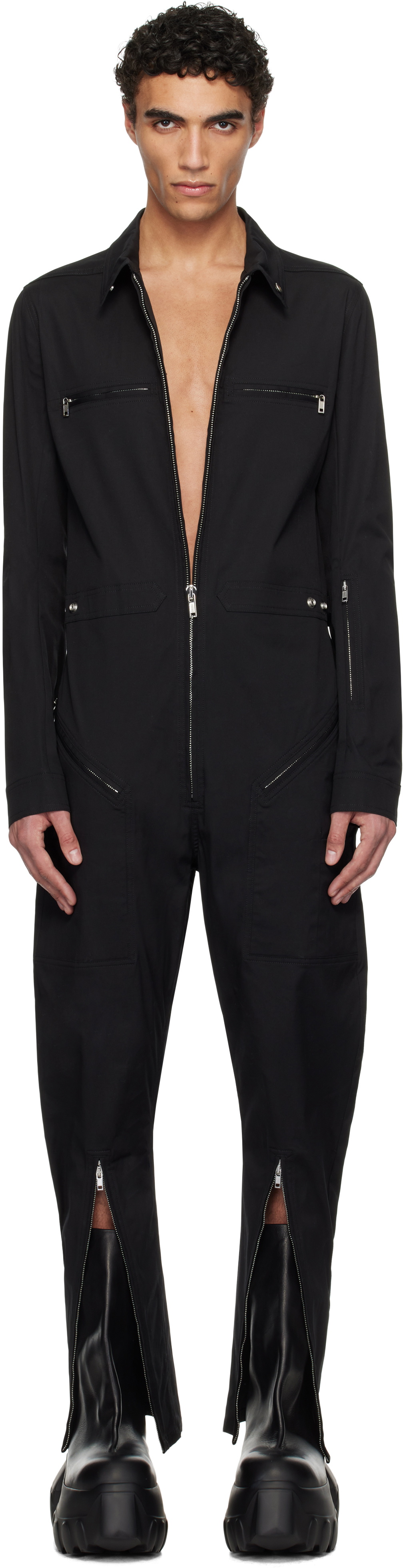 Rick Owens SS20 Bauhaus Flightsuit サイズ46 Rick Owens Black Bauhaus Leather Flightsuit Rick Owens