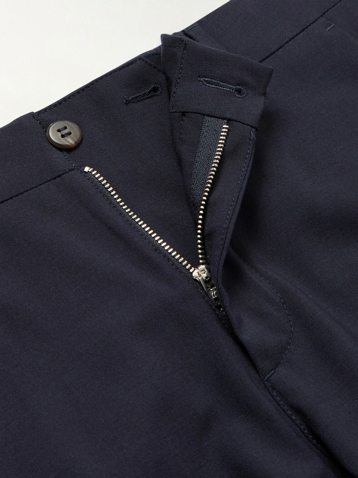 Eleventy - Slim-Fit Tapered Stretch-Wool Flannel Trousers - Blue