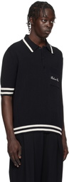 Balmain Black Cotton-Linen Polo