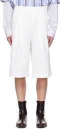 Dries Van Noten White Baggy Shorts