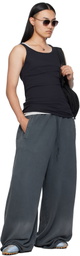 LU'U DAN Gray Raw-Cut Bontan Sweatpants