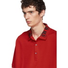 Alexander McQueen Red Embroidered Polo