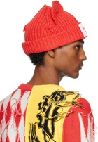 Charles Jeffrey LOVERBOY Red Chunky Ears Beanie