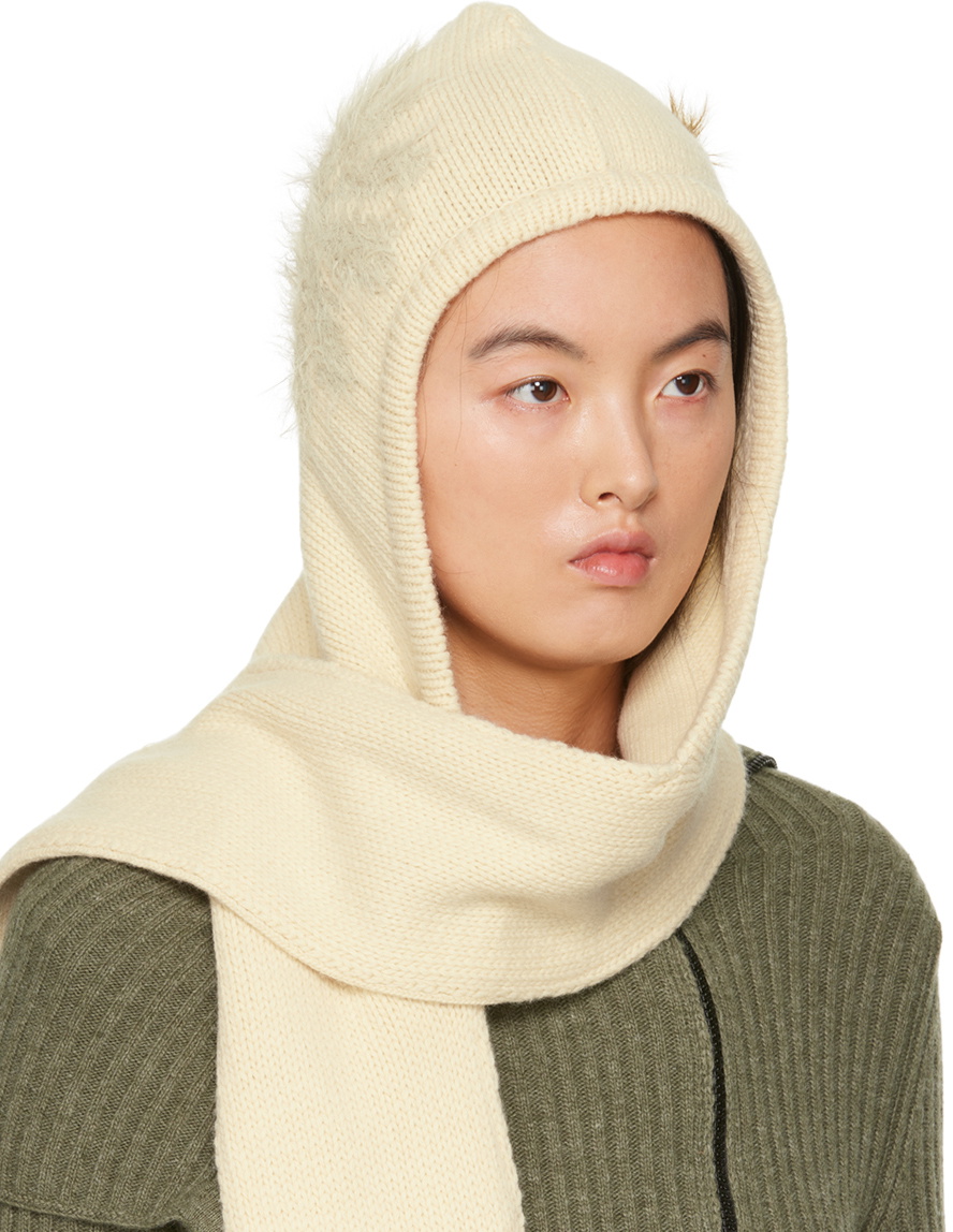 AFB  Big Hooded Scarf マフラー(Brown) Beige Hood Unisex, Organic Cotton Cowl Scarf, Cowl Shrug Men