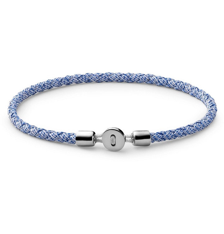 Photo: Miansai - Nexus Ribbon Sterling Silver and Rope Bracelet - Blue