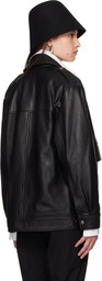 Nour Hammour Black Drey Leather Jacket