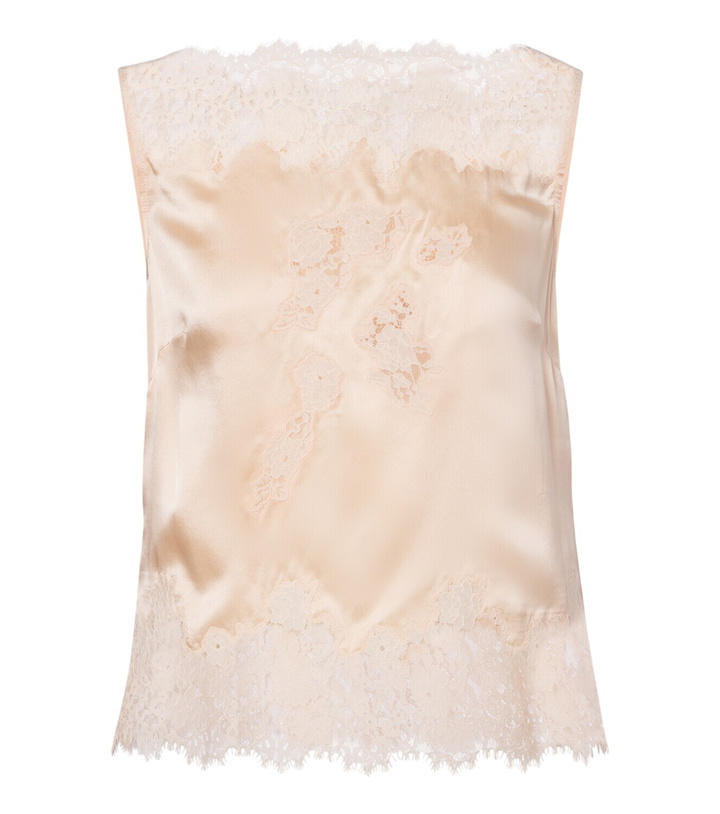 Photo: Dôen Viviane lace-trimmed silk satin top