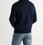 POLO RALPH LAUREN - Logo-Intarsia Contrast-Tipped Cotton Sweater - Blue