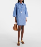 Valentino VGold striped cotton poplin shirt dress
