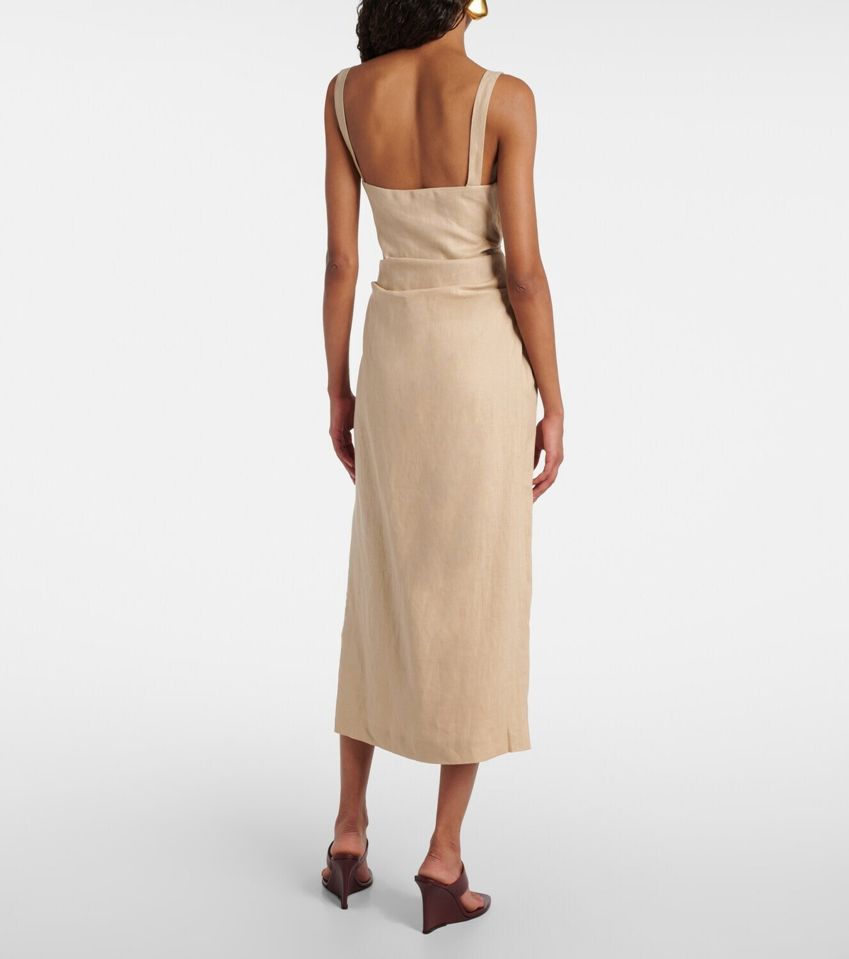 SIR Moretti cutout linen midi dress