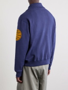 Human Made - Logo-Print Cotton-Jersey Zip-Up Sweatshirt - Blue