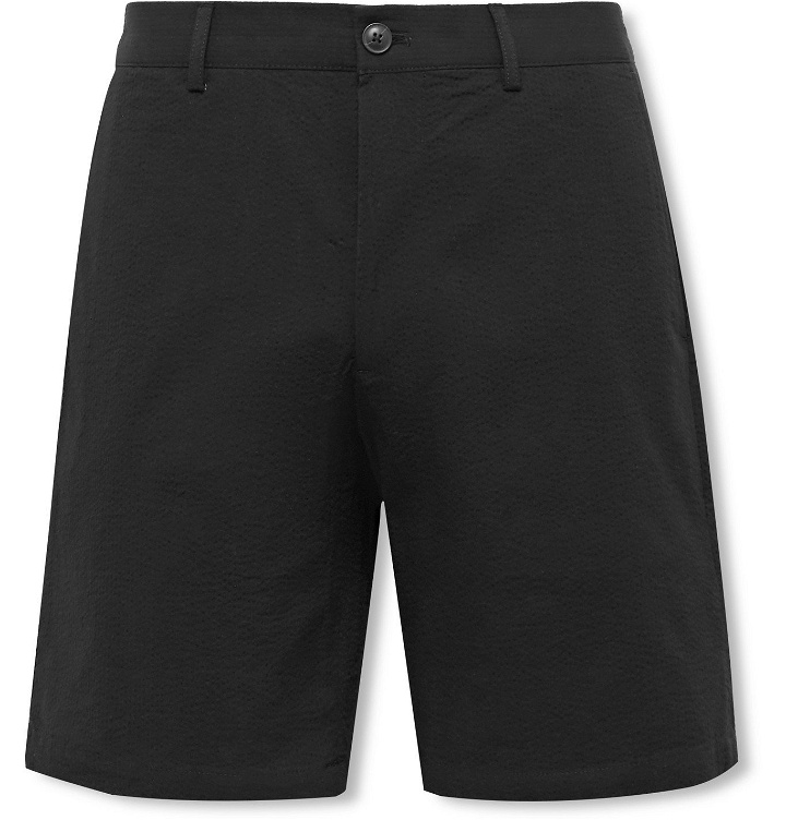Photo: Club Monaco - Maddox Cotton-Seersucker Shorts - Black