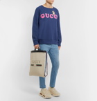 Gucci - Embroidered Logo-Print Loopback Cotton-Jersey Sweatshirt - Men - Navy