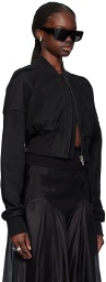 Rick Owens Black Flight Leather Bomber Jacket
