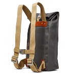 Brooks England - Pickwick Medium Leather-Trimmed Cotton-Canvas Backpack - Anthracite