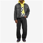 ERL Men's Checkerboard Swirl Popover Hoodie in Yellow