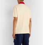 Gucci - Logo-Embroidered Stretch-Cotton Piqué Polo Shirt - Cream