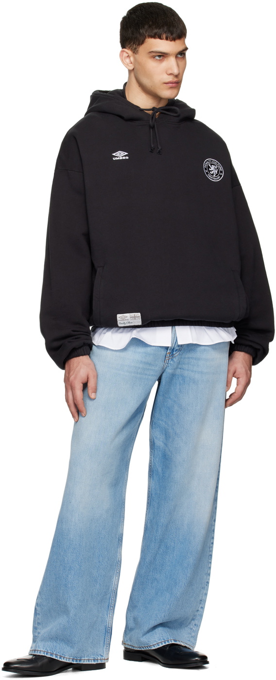 【UMBRO】 UMB X SLAM JAM DESTROYED HOODIE BLACK Umbro Black Slam Jam Edition Hoodie Umbro