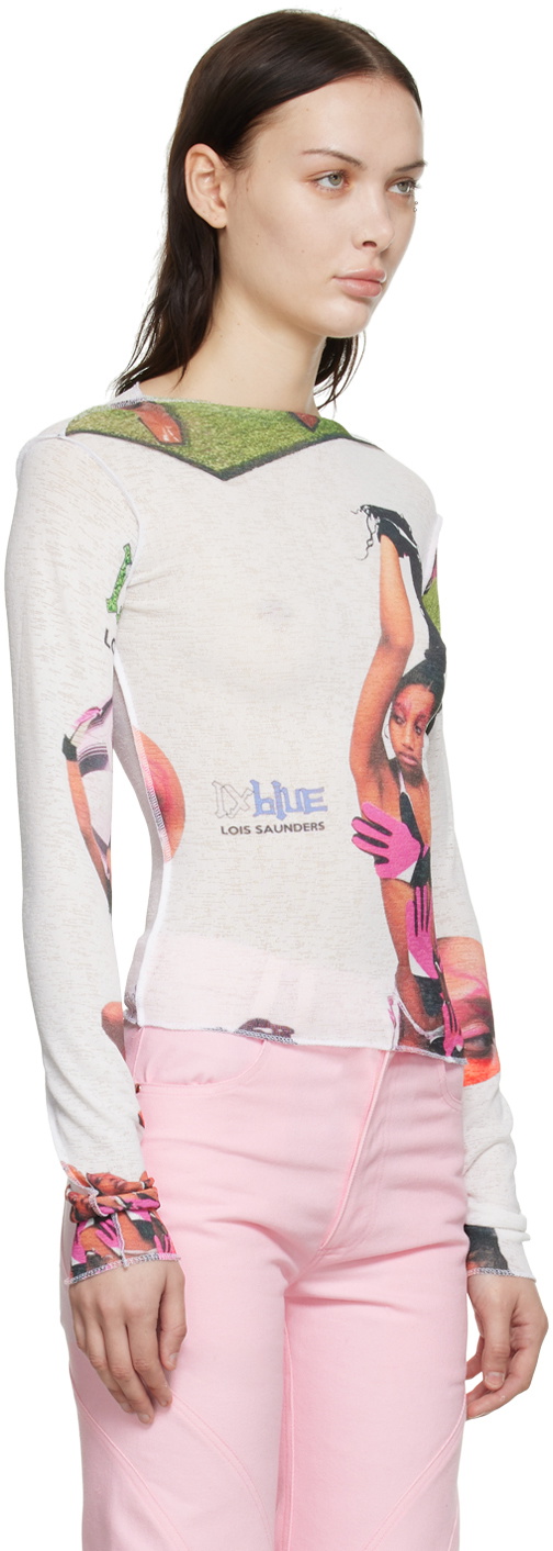 1XBLUE SSENSE Exclusive White Mescondi Long Sleeve T-Shirt