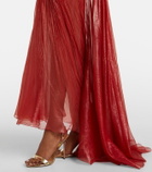 Maria Lucia Hohan Victoria pleated silk muslin bustier gown
