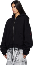 LU'U DAN SSENSE Exclusive Black Wadded Hoodie
