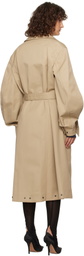 Mugler Beige Belted Trench Coat