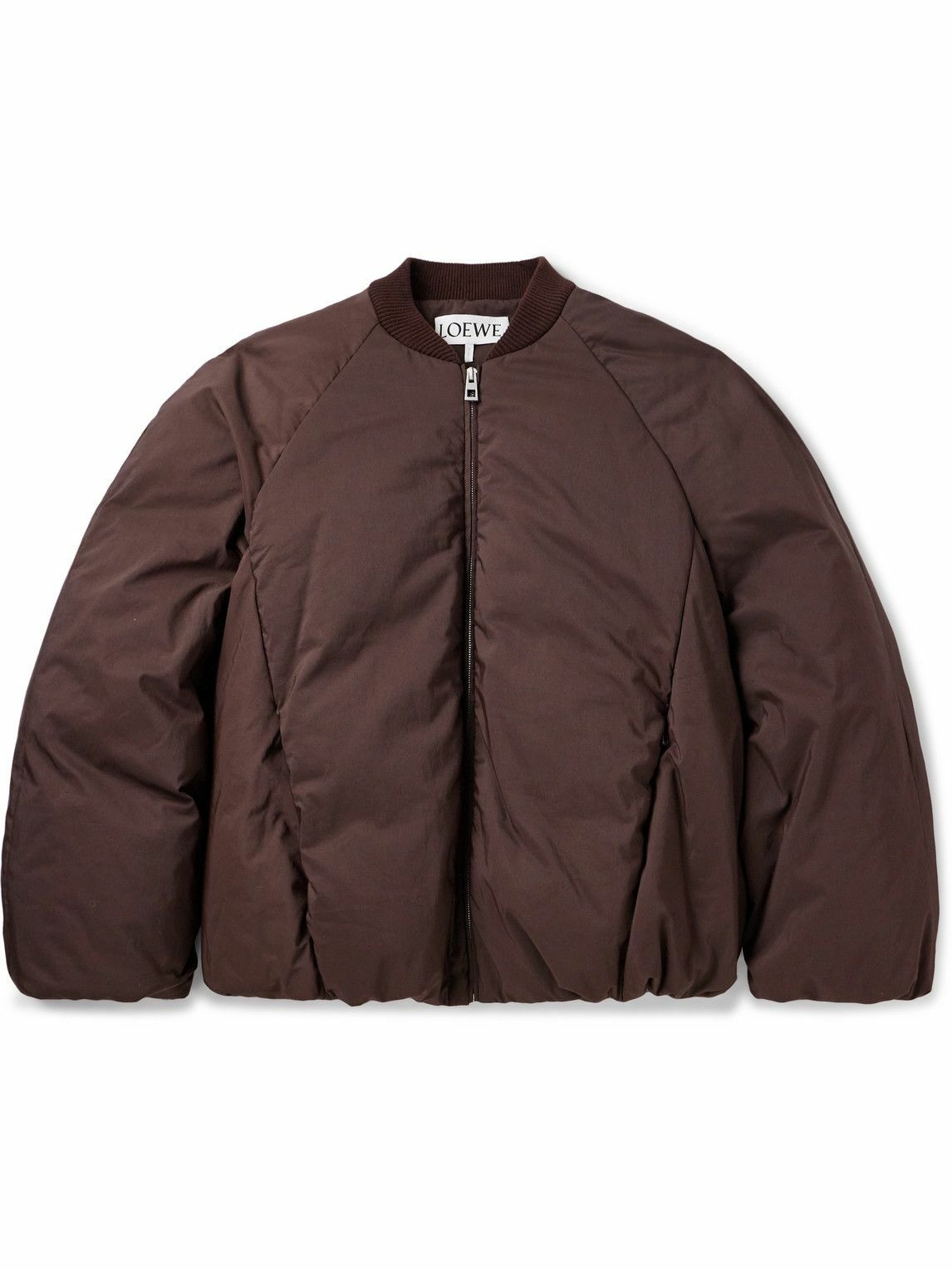 Photo: LOEWE - Padded Cotton-Blend Shell Bomber Jacket - Brown