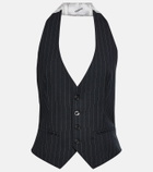 Coperni Halterneck pinstripe wool-blend vest