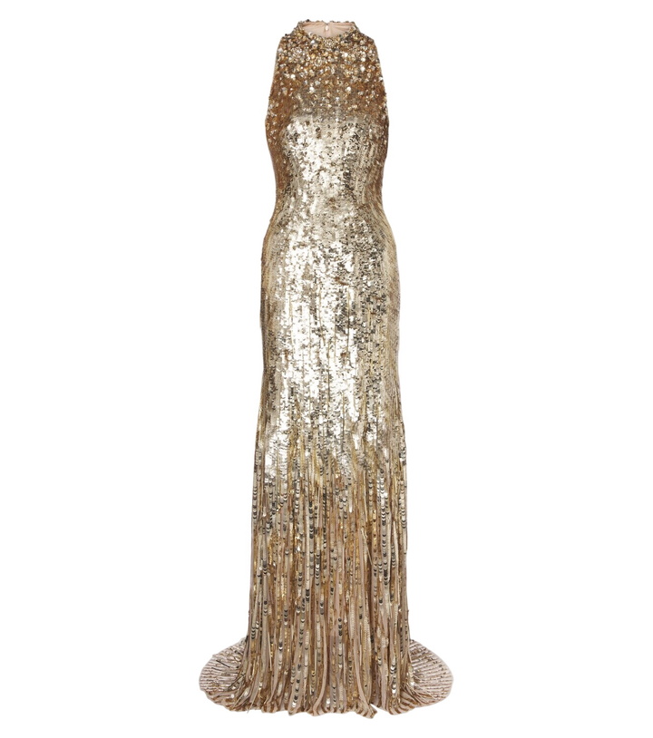 Photo: Jenny Packham Kimiko embellished halterneck gown