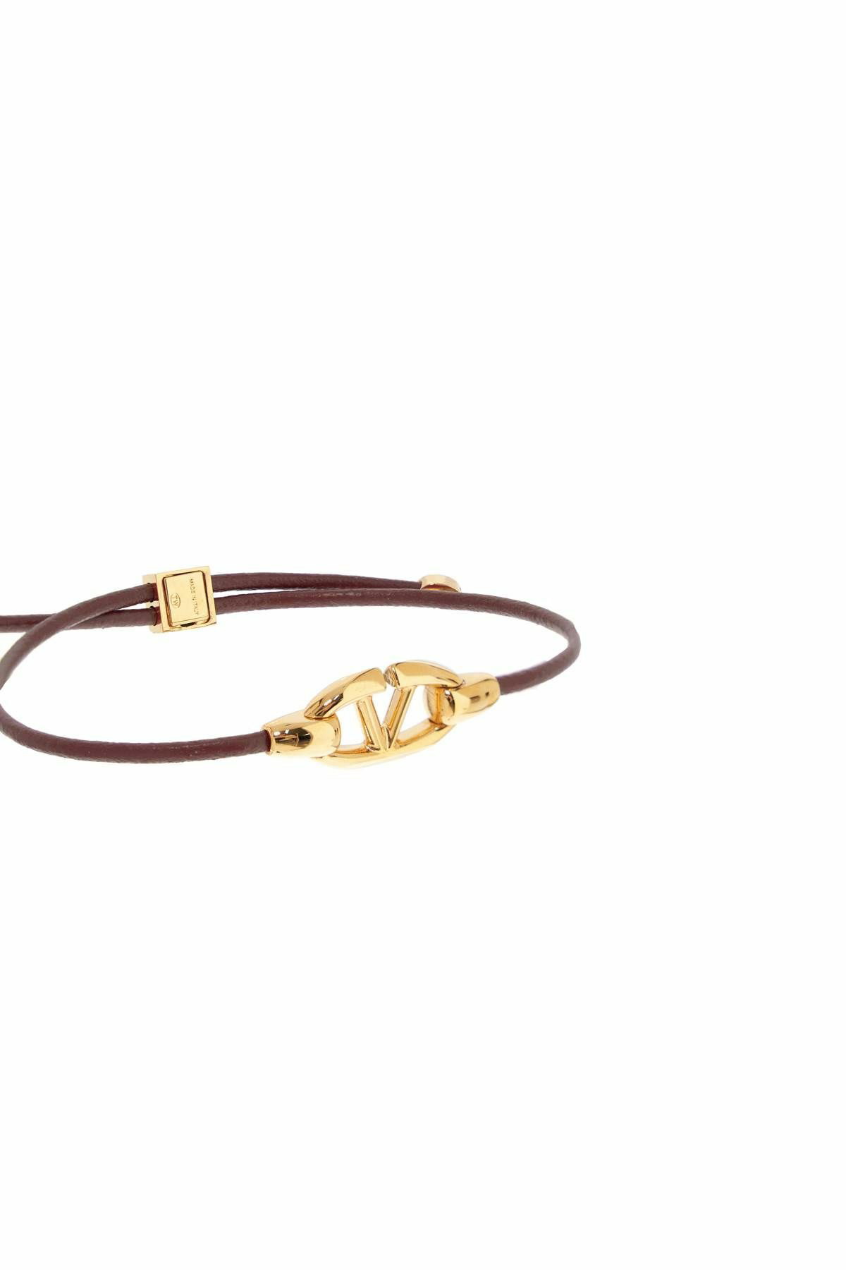 ブレスレット VALENTINO BROWN LEATHER VLOGO BRACELET Valentino Garavani Valentino Vlogo Leather Bracelet In Brown