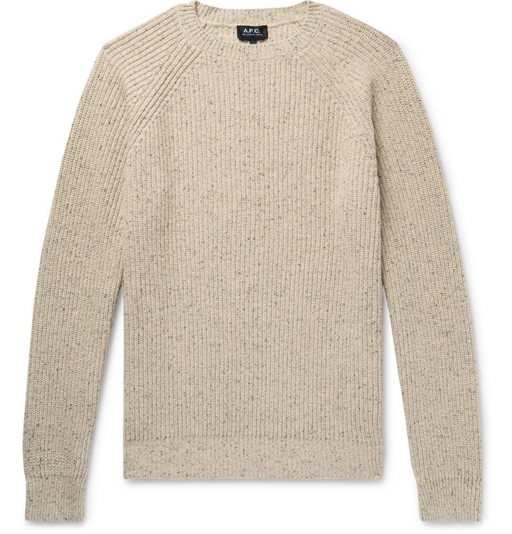 Photo: A.P.C. - Ribbed Knitted Sweater - Men - Neutral